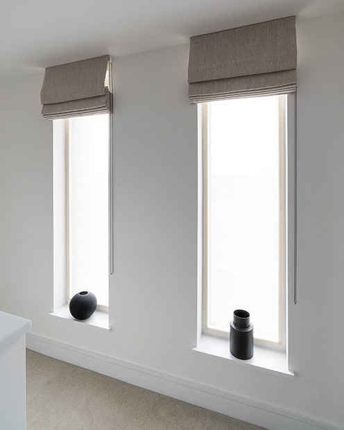 bespoke romain blinds for tall windows