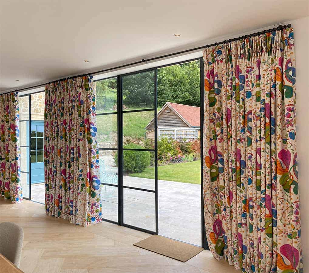 colourful handmade curtains for kitchen dining room french doors