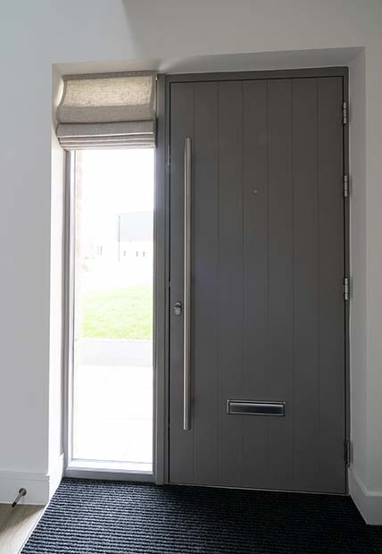 sheer blind in entrance hall