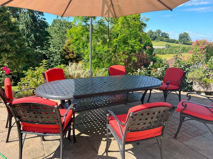 bespoke cushions for garden furniture set