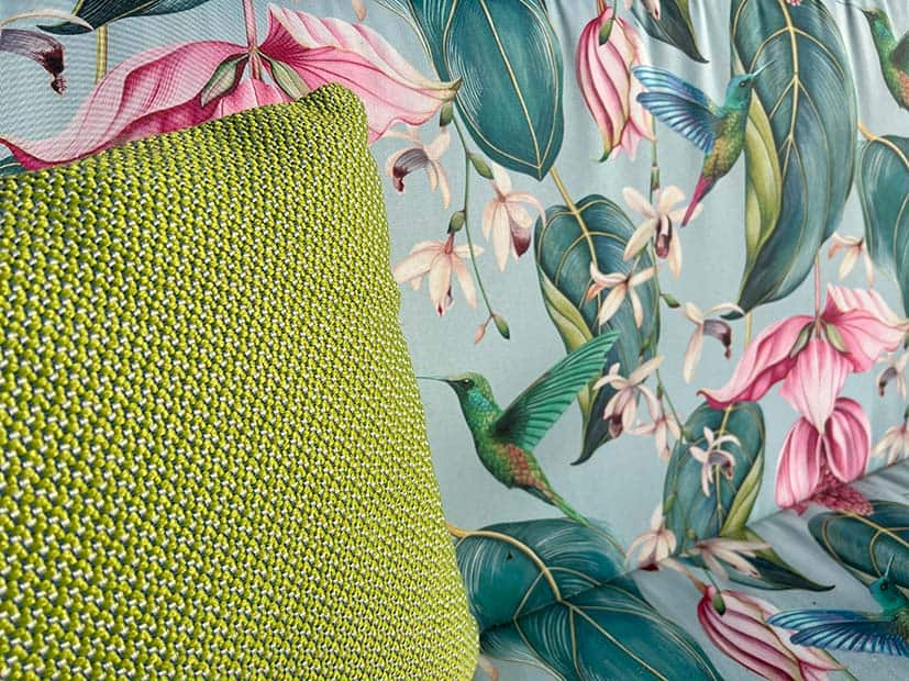 detail of cushions for garden furniture