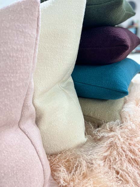 luxury wool cushions in various colour options