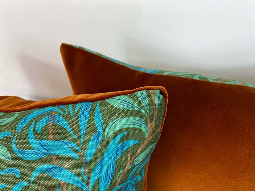 velvet backed scatter cushions
